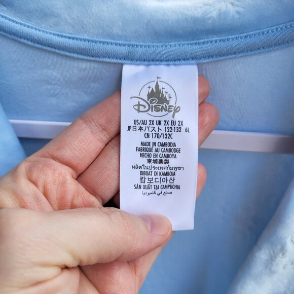 Disney 2XL Light Blue Velour Wrap Top Frozen Elsa Sweatshirt - Picture 3 of 6